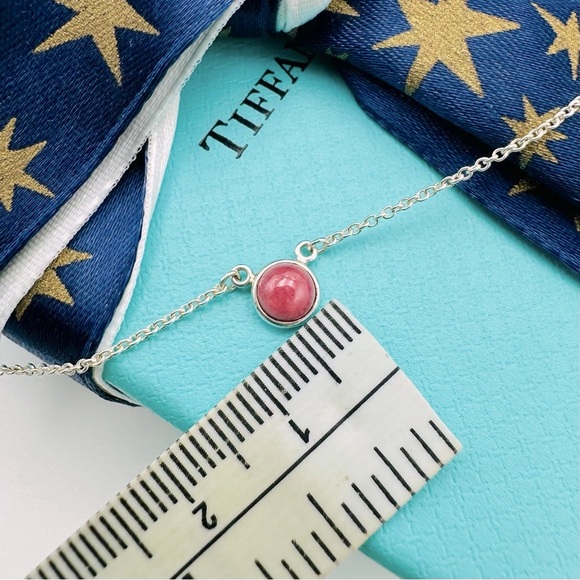 Tiffany & Co. Sterling Silver Rhodonite Necklace 16in. Color by the Yard - Picture 7 of 8